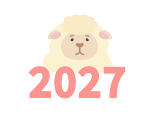 Obraz premium 2027年と羊 イラスト