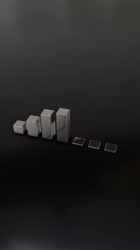3D Rising bars graph, Financial graph analysis. Full HD. 4K