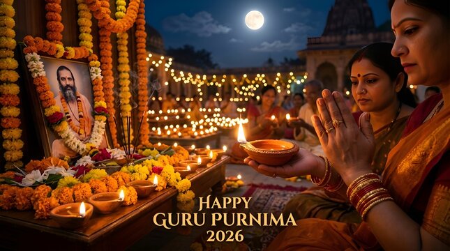 Guru Purnima celebration: Devotees offer prayers, light diyas under moonlit sky