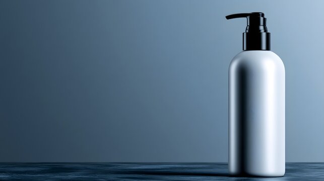 Clean silver pump bottle presented as clean skincare packaging