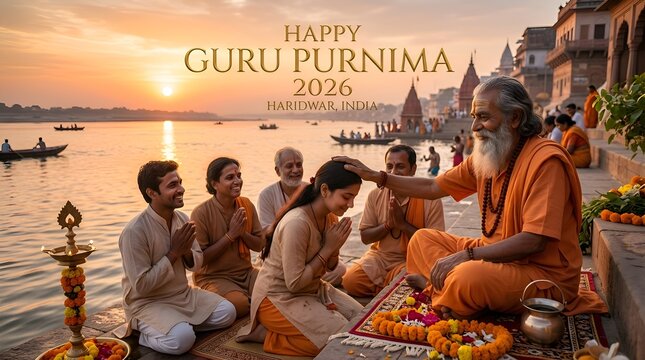 Guru Purnima Celebration India Ganga River Spiritual Blessing Devotion