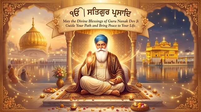 Guru Nanak Dev Ji, Golden Temple, Sikhism, Spiritual Blessing, Devotion, Light