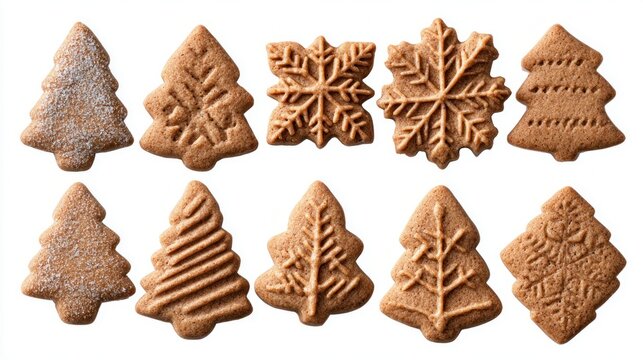 Holiday cookie assortment with festive shapes