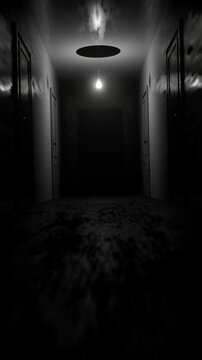 Mystical Horror Halloween Background with Dark Hall Abstract Backdrop, Luxury and Elegant Dynamic Animation. Full HD. 4K