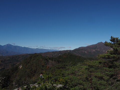 A natural autumn landscape photographed in late November at Shosenkyo Gorge in Kofu City, Yamanashi Prefecture, Japan.