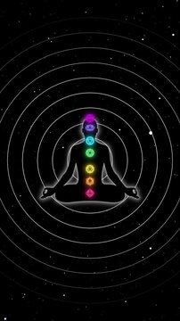 7 Chakras Peaceful Meditation in the Starlight animation. Full HD. 4K
