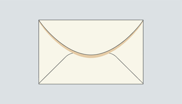 Closed paper mail envelope in cream white color with thin outline shown against a simple light blue-gray background.
