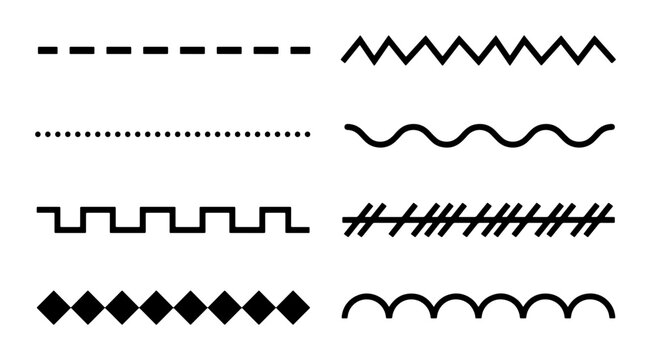 Diverse Decorative Line Styles, Vector Elements for Design, Graphic Borders, Textures, Patterns