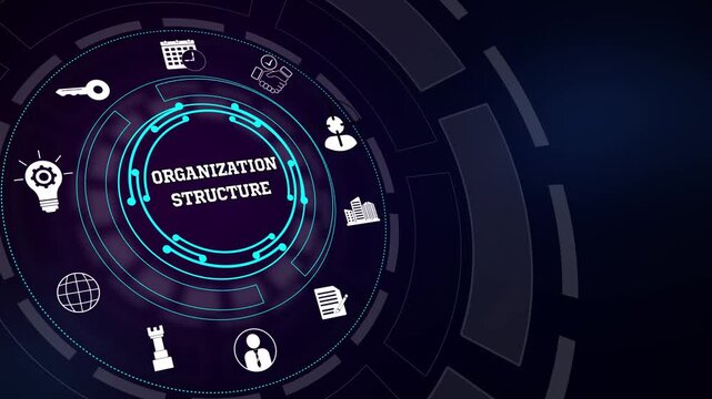 Sleek digital management background sticker to map out your internal corporate hierarchy and department organization structure