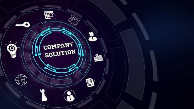 Resolving critical enterprise system inefficiencies with a tailored company solution highlighted inside a glowing linear control board