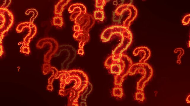 question mark on fire