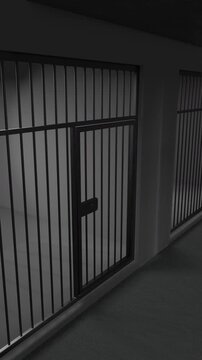 Animation of empty Prison cell. Full HD. 4K