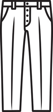 Classic straight leg trousers office business pants minimal outline icon editable vector illustration for fashion apparel design