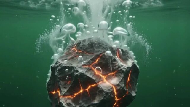 Underwater glowing tentacles in the ocean marine life water creature bioluminescence marine life water creature