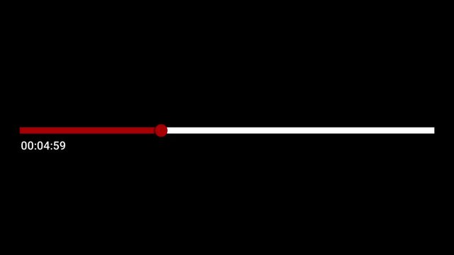Animated Progress Bar on Black Background | Duration Bar Motion Graphics Loop