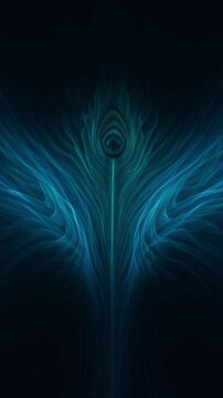 Abstract gradient background peacock feather blue light energy flow digital art mystical texture elegant motion fantasy glow teal dark texture line pattern mysterious design wallpaper nature inspired