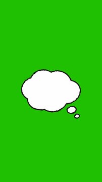 Speech bubble animation concept of comic, thought, dialogue, chat, communication,  conversation, message and more on green background. Full HD. 4K