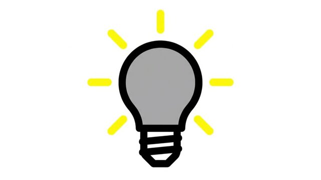 Animated light bulb icon flashing on and off.