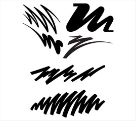 Fototapeta premium Set of black handdrawn marker strokes, brush strokes, scribble elements, and ink lines