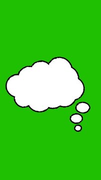 Speech bubble animation concept of comic, thought, dialogue, chat, communication,  conversation, message and more on green background. Full HD. 4K