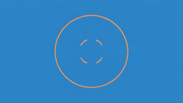 Abstract Orange Circles Expanding and Contracting on Blue Background with Minimalist Motion Graphics