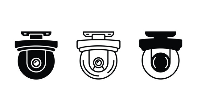 Three different colored caster wheel icons on white background