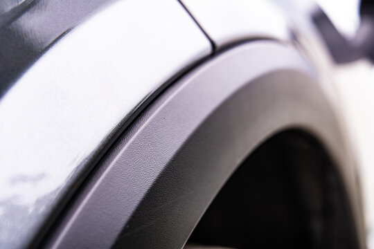 Car Wheel Arch Fender Trim And Body Panel Close Up For Automotive Design And Protection