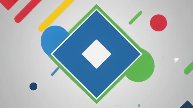 Colorful geometric shapes animation transition sequence