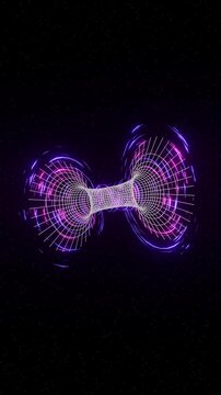 3D Time Portal Tunnel, A Sci-Fi Journey Through Past, Present, and Future. Full HD. 4K