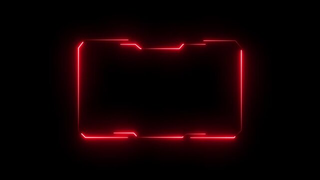 Hud frames user interface elements design modern motion graphics technology futuristic control panel Sci-fi technology interface and streaming webcam screen border on a black background.