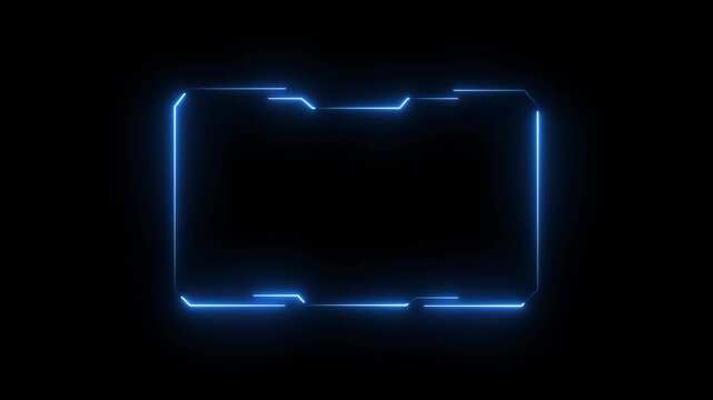 Hud frames user interface elements design modern motion graphics technology futuristic control panel Sci-fi technology interface and streaming webcam screen border on a black background.