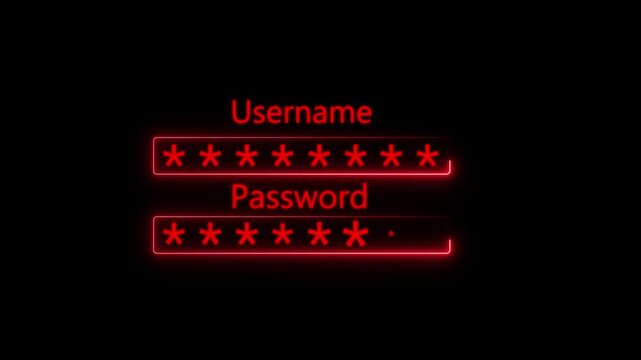 Simple computer display enter your password box prompt, username, motion graphic user credentials data input, futuristic, smart tech, biometric account portal permission, 4k video..