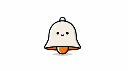 Fototapeta premium Cute cartoon bell character with a happy face.