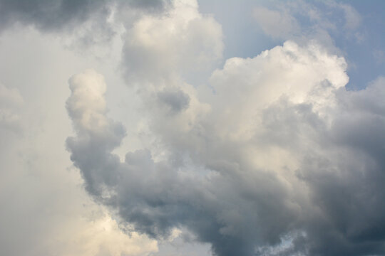 Natural stormy Clouds in Blue Sky Background