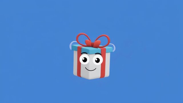 Animated patriotic gift boxes falling gently against a vibrant blue background with subtle cinematic motion