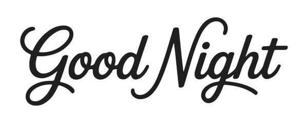 Good night handwritten typography script lettering for night sleep greeting card design elements. © Lima