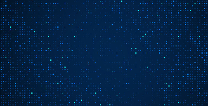Digital technology background. Digital data dots blue pattern pixel background