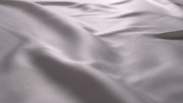 Elegant white silk fabric waving with smooth soft ripples and delicate shadows for abstract luxury background loop