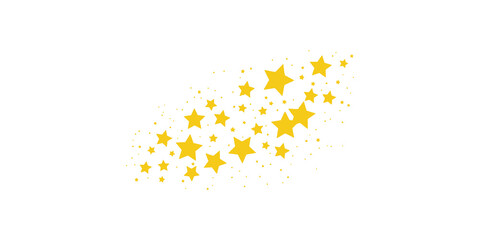 Yellow shooting star cluster decorative element © Shan masih