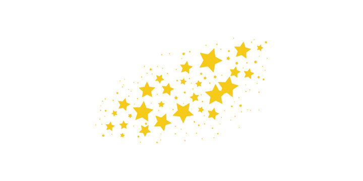 Yellow shooting star cluster decorative element