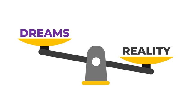 Reality Outweighs Dreams on Balance Scale: Conceptual Imbalance Illustration