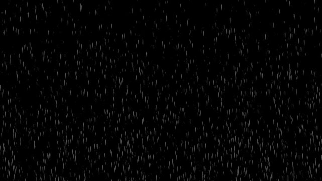 Heavy rain with wind closeup raindrops splashing practical against black background. Falling Strong raindrops footage 4k videos, rainy day effect seamlessly loopable footage.