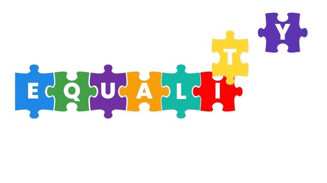 Equality Word Puzzle Text Animation