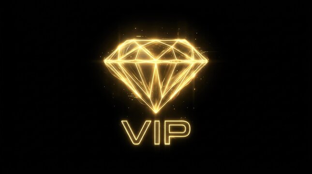 VIP gold diamond icon representing luxury, premium status, and exclusive membership.