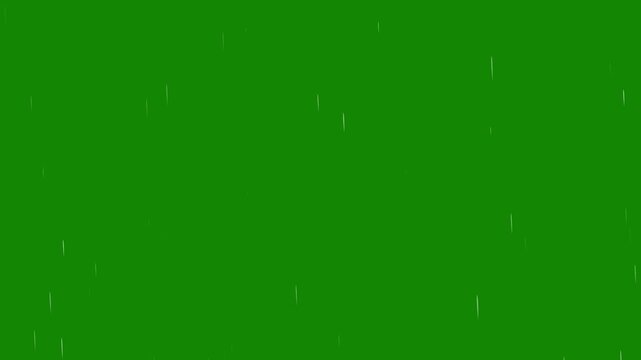 Heavy rain with wind closeup raindrops splashing practical against green screen background. Falling Strong raindrops footage 4k videos, rainy day effect seamlessly loopable footage.