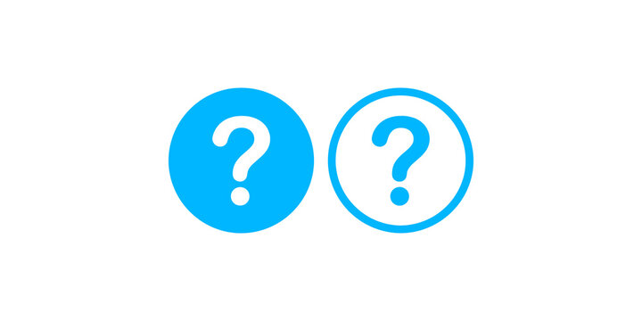 Blue question mark icons representing faq help information and support queries