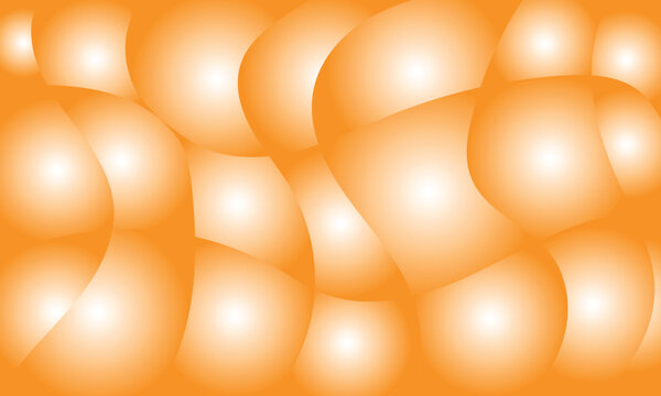 Bright orange abstract background with smooth round bubbles and soft glowing light effects Vector, illustration