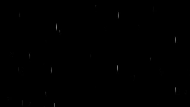 Heavy rain with wind closeup raindrops splashing practical against black screen. Falling Strong raindrops footage, rainy day effect on black screen.