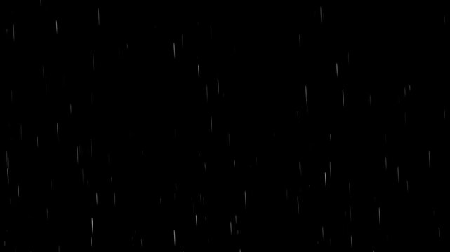 Heavy rain with wind closeup raindrops splashing practical against black screen. Falling Strong raindrops footage, rainy day effect on black screen.