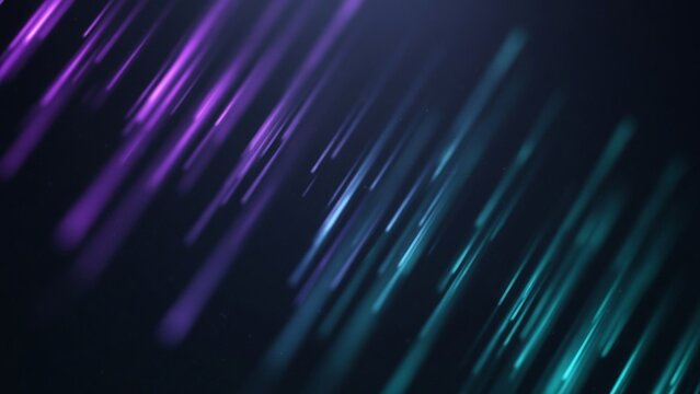 Diagonal soft matrix style light rain purple cyan blur streaks tech abstract